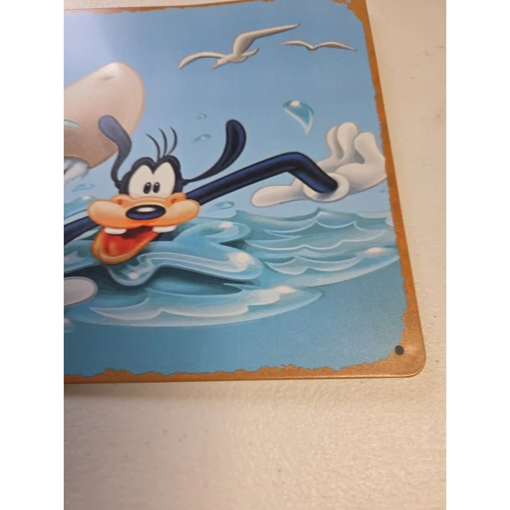 Goofy Shark Ocean Sun Rustic-looking 8x12 Metal Sign